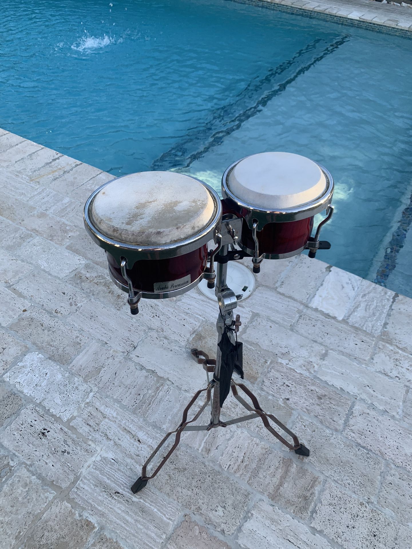 Aruba percussion Bongos With Stand.