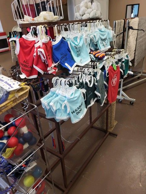 Pet T shirts $3 pet leashes $4 pet collars $2 pet toys $2
