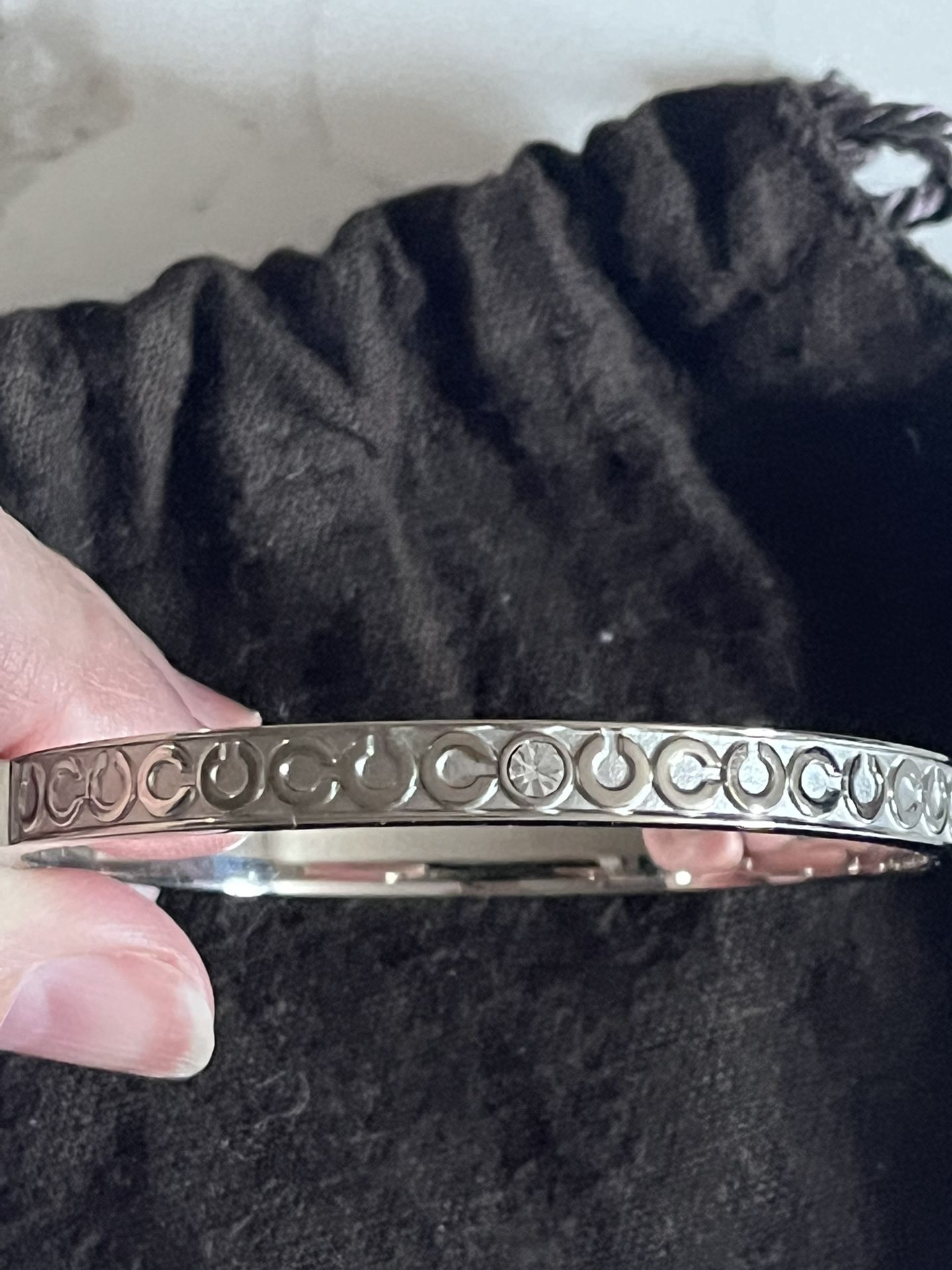 Coach Signature C Bangle W/Crystal