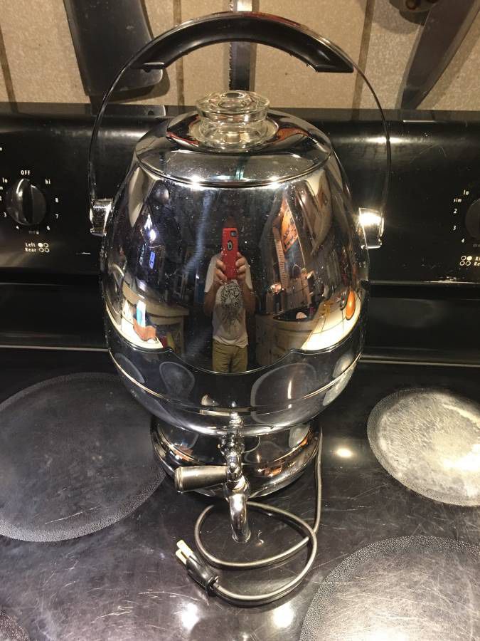 Antique Gold or Silver Electric  Mid Century Globe coffee Maker