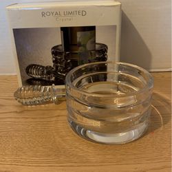 Royal Limited Czech Lead Crystal Wine Coaster and Bottle Stopper 5” x 2 1/2”