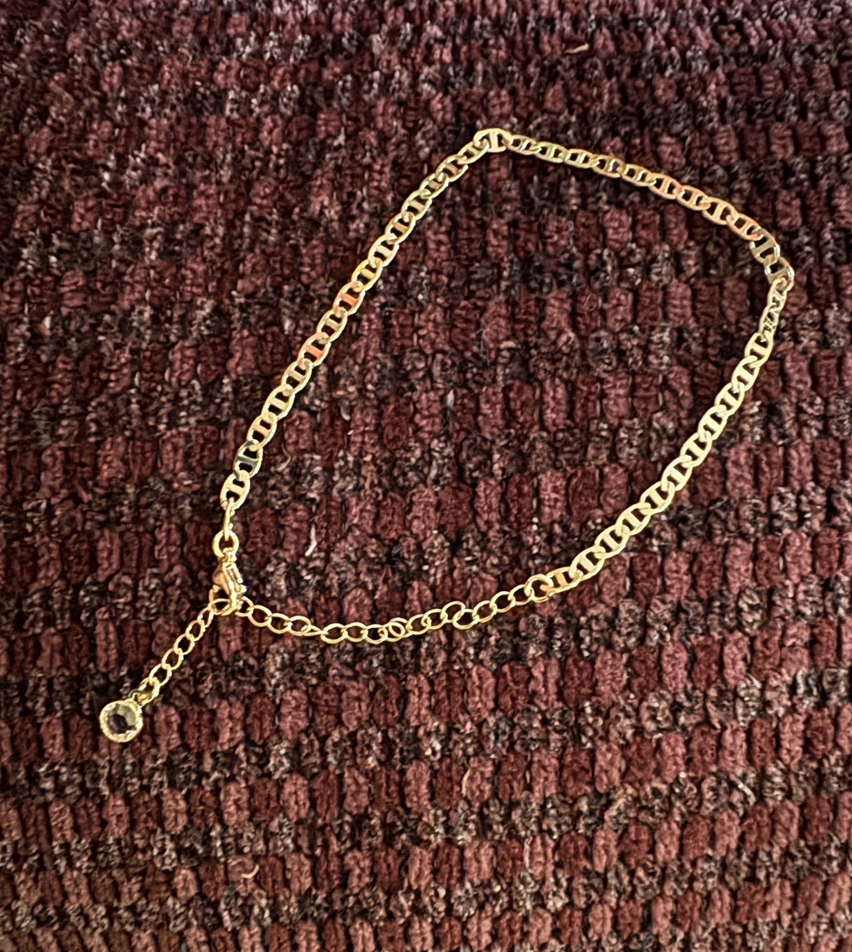 New Goldtone Figaro Style Chain Anklet w/Extension with Charm