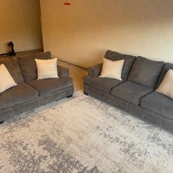 Gray couch set comfy and clean