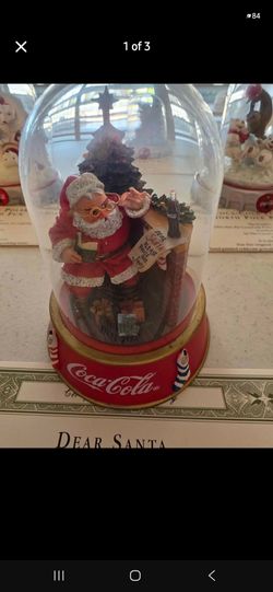 Coca-Cola Dear Santa Glass Dome Figurine