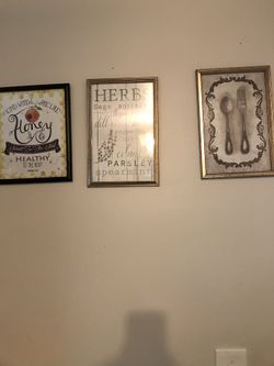 Kitchen pics and chalk board all for $10 first come