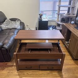 Convertible Coffee Table with Drawers (pulls out to full size coffee table)
