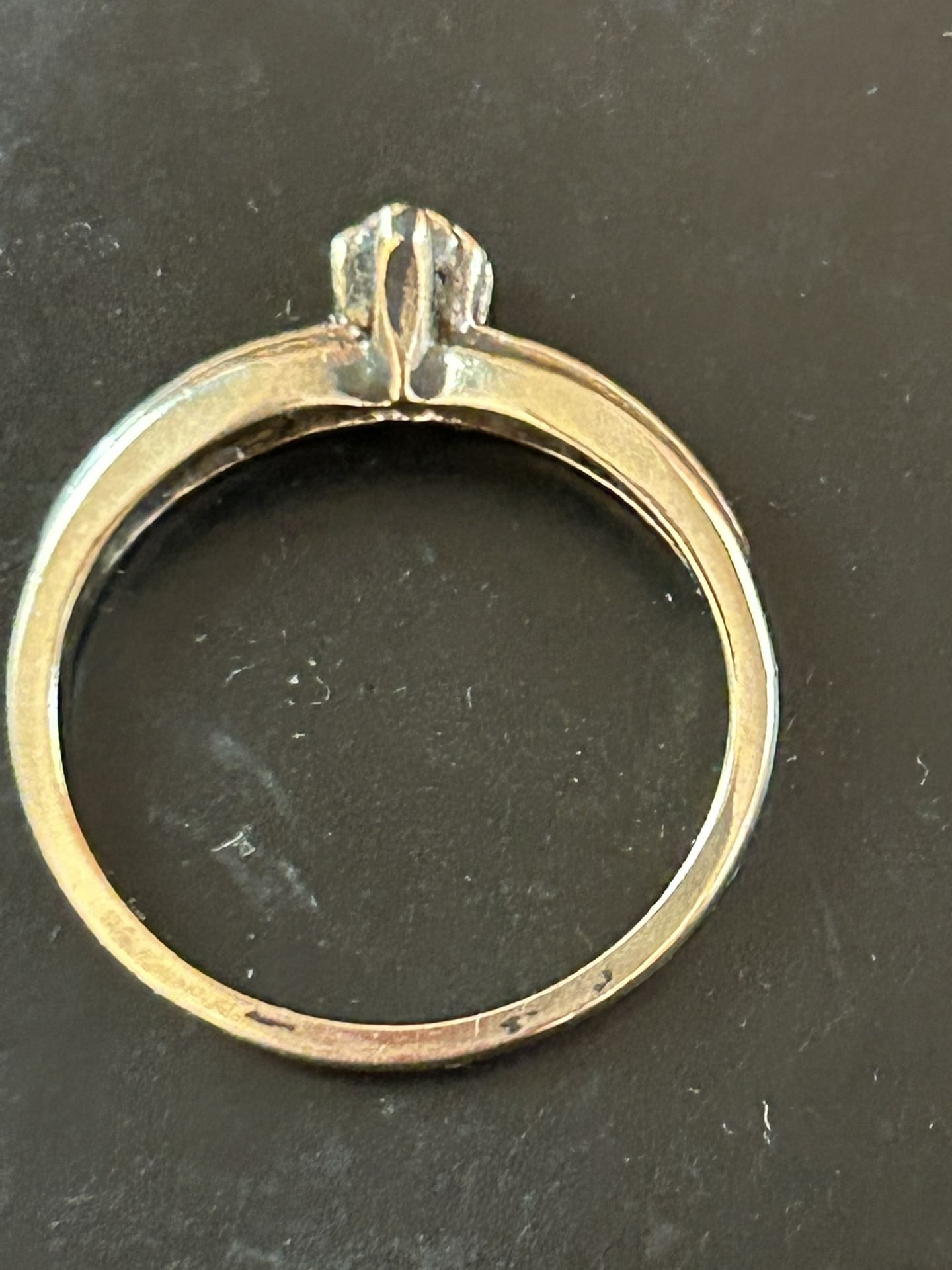 10 K. Gold with Tiny Diamond Ring