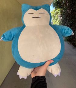 Collectors Jumbo Pokemon Sleeping Blue Snorlax 18in Squish Pillow Plush Nintendo Game Freak