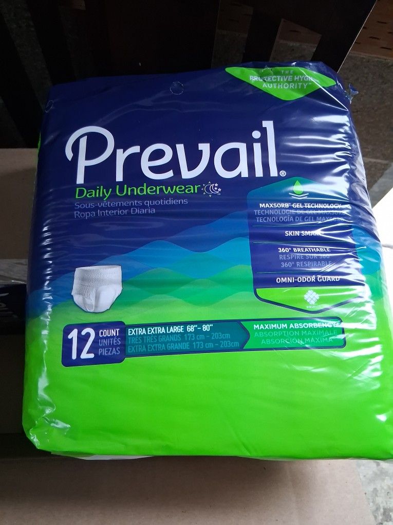 prevail® daily moderate absorbency underwear size xx-large 12 pack