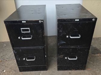 two-drawer metal filing cabinets