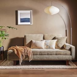 78" Fabric Green Chenille Right Arm Facing Chaise Lounge