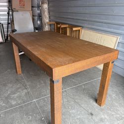 Big Wooden Industrial Desk