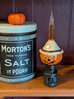Vintage Halloween Bubbling Night Light Jack O Lantern Pumpkin Scarecrow Plug In