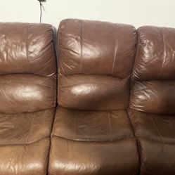 Pallister Gilmor Leather 3 Piece Reclining Sofa