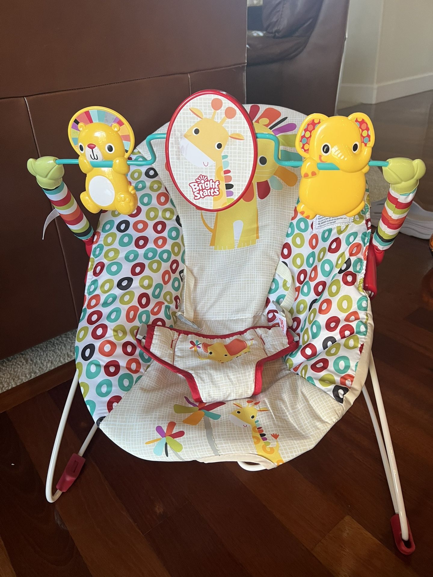 Bright Starts Baby Bouncer Soothing Vibrations Infant Seat - Removable -Toy Bar