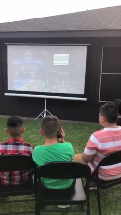 Projector screen with stand
