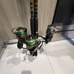 Set de 3 Cañas y Carretes Penn (Battle III