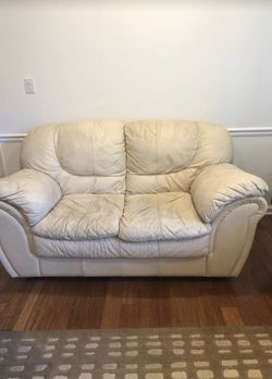 Leather loveseat