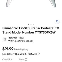 Panasonic TY-ST50PX5W Pedestal TV Stand Model Number TYST50PX5W