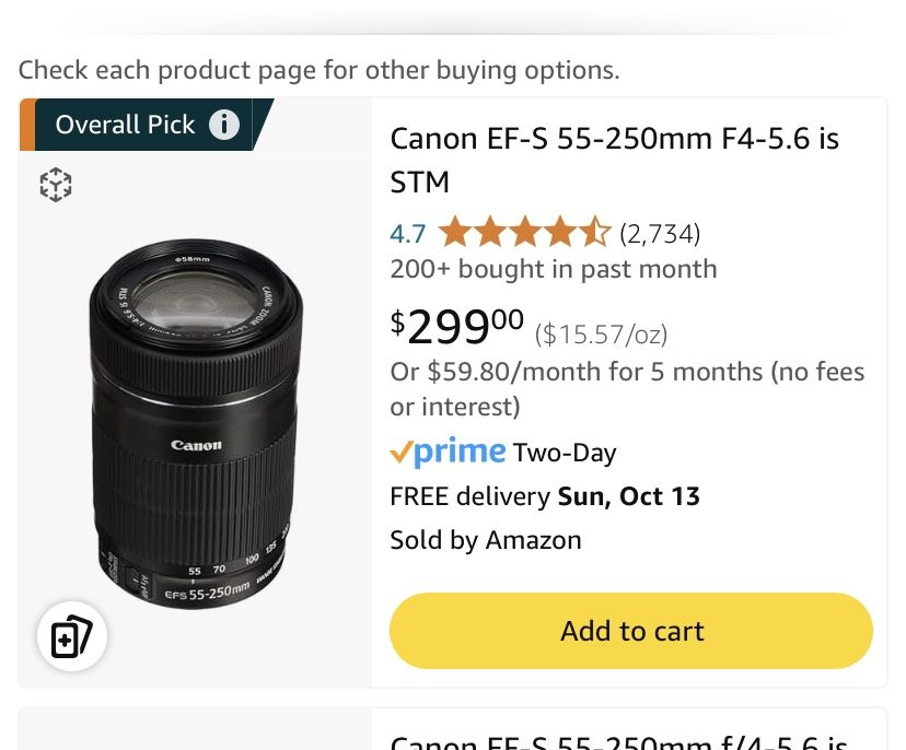 Canon image stabilizer 55 250mm