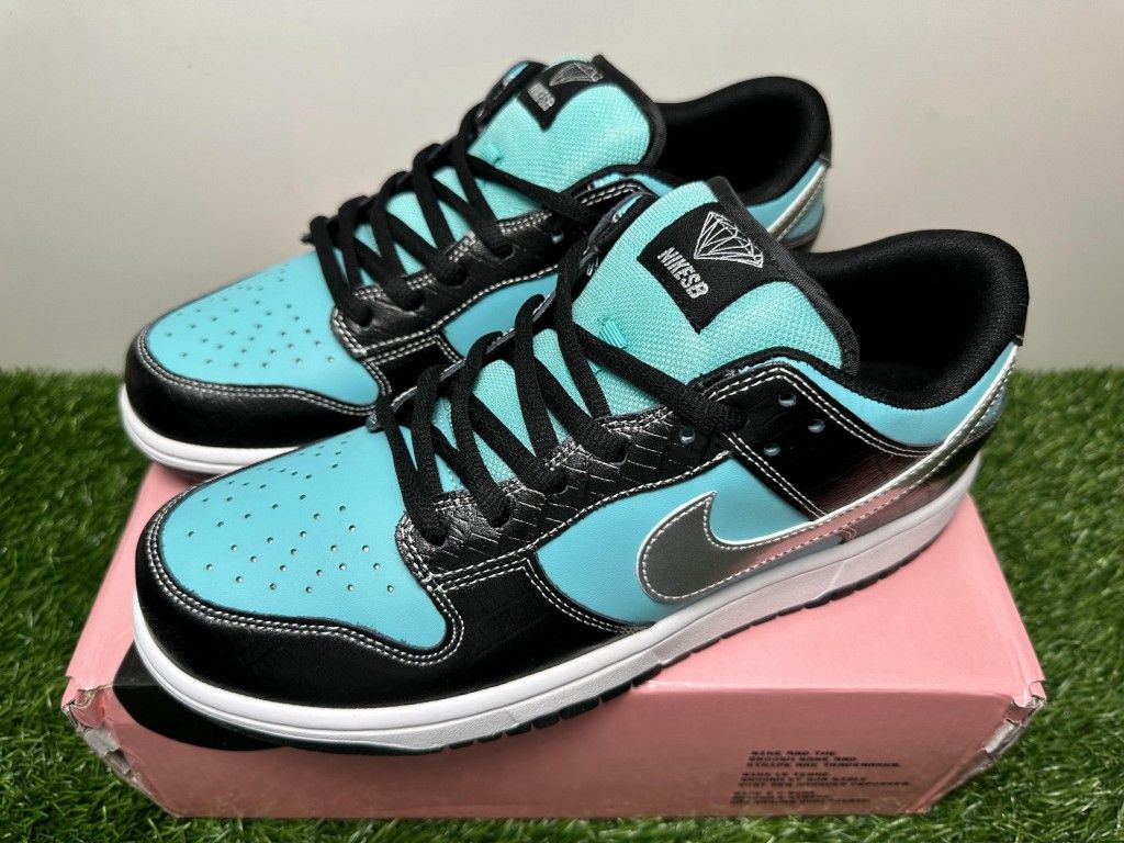 NIKE DUNK LOW PRO SB AQUA BLUE BLACK WHITE NEW SALE SNEAKERS SHOES