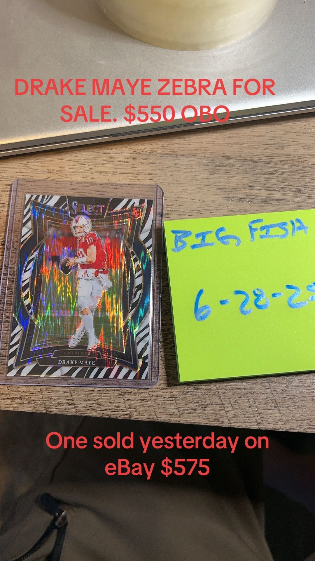 Drake Maye Zebra Shock Huge Card Make Offer
