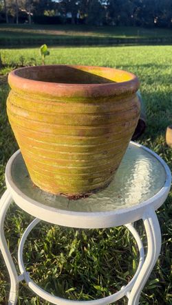 Large Rustic Terracotta-Style Garden Planter – 12” – $25