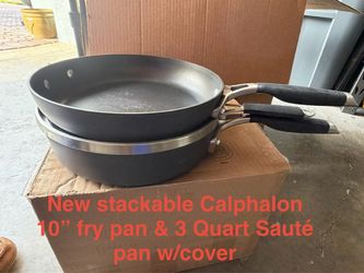 NEW Calphalon Select Stackable fry pan & Sauté pan with Cover