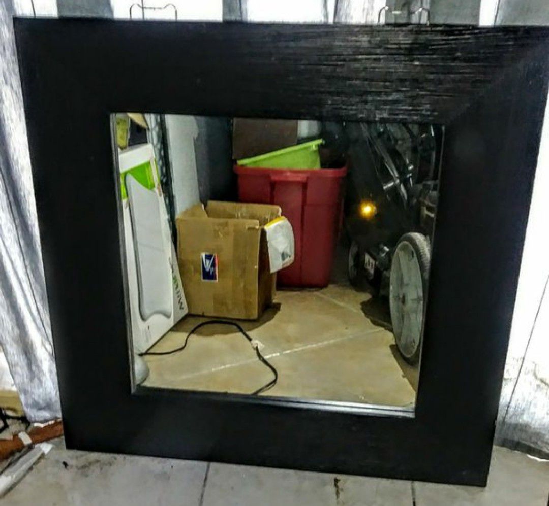 Big black wall mirror