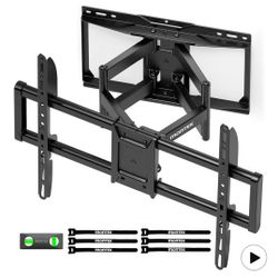 monTEK Heavy Duty TV Wall Mount for 37-90 inch TV up to 165lbs, 4X Load Tested, Full Motion with Dual Articulating Arms, Tool-Free Tilt, Swivel & Exte