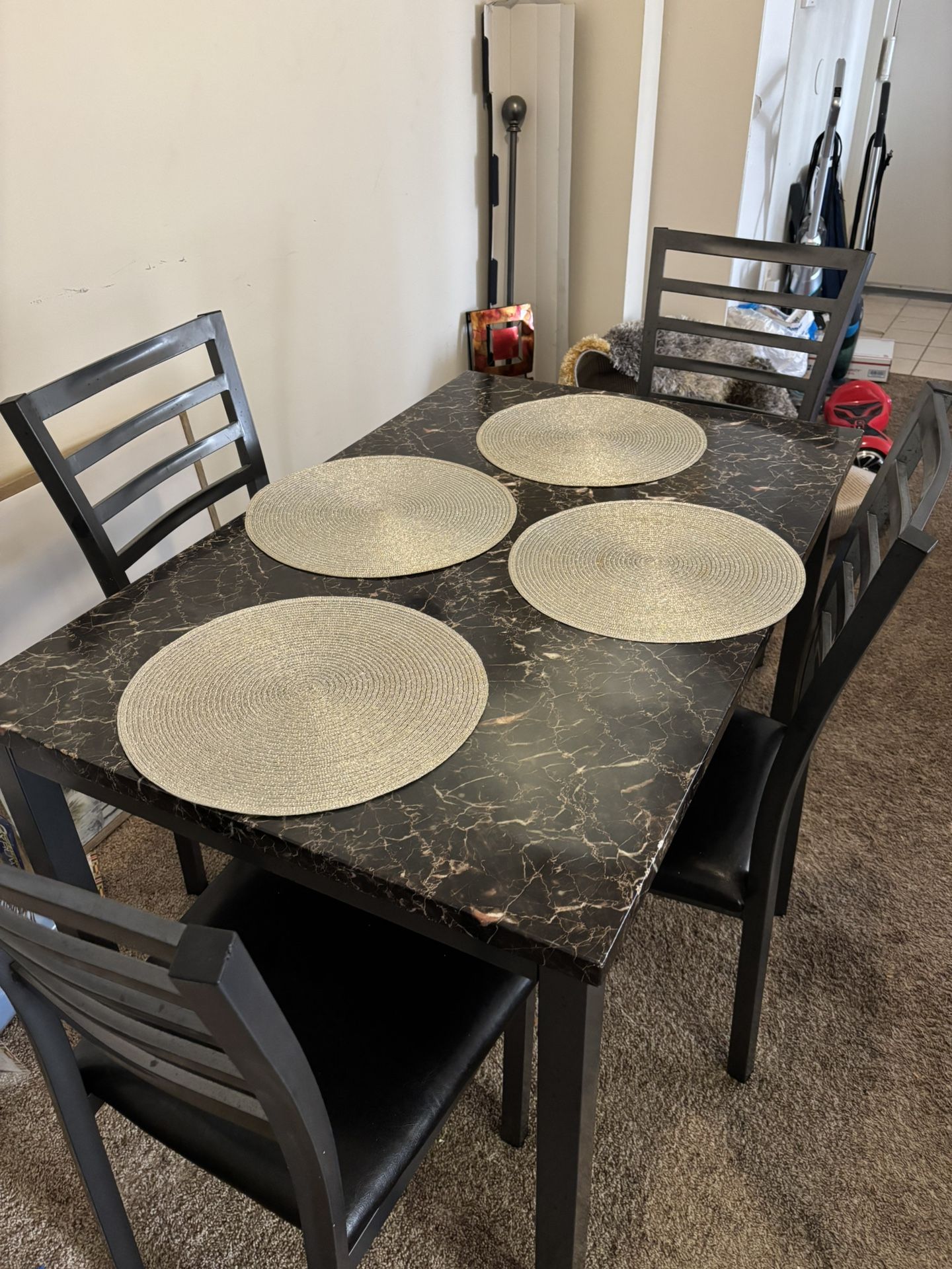 Furniture Bundle – TV Stand w/ Fireplace, Dining Set, Coffee Table and Couch