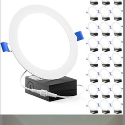Sunco 24 Pack Recessed Lighting 6 Inch LED, Canless Ceiling Lights Slim with Junction Box, 850 LM, 14W (100W Equivalent), 3000K Warm White, Dimmable, 