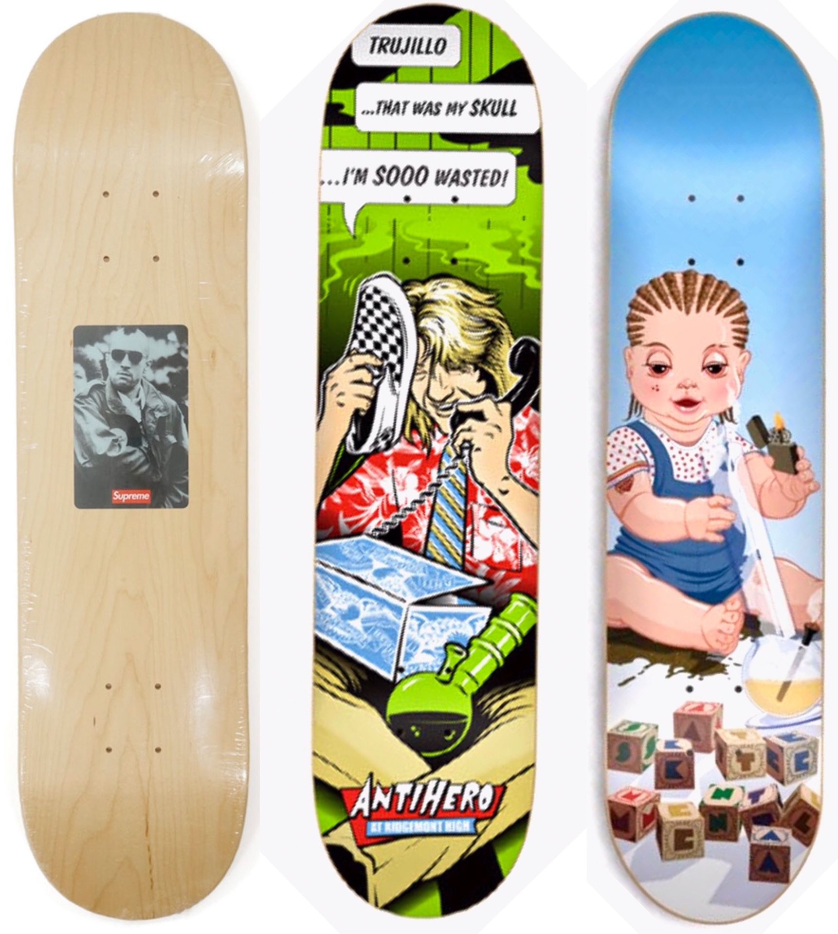 Rare Skateboard Decks supreme, antihero, skate mental