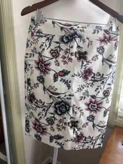 Loft Floral Print Knee-Length Skirt