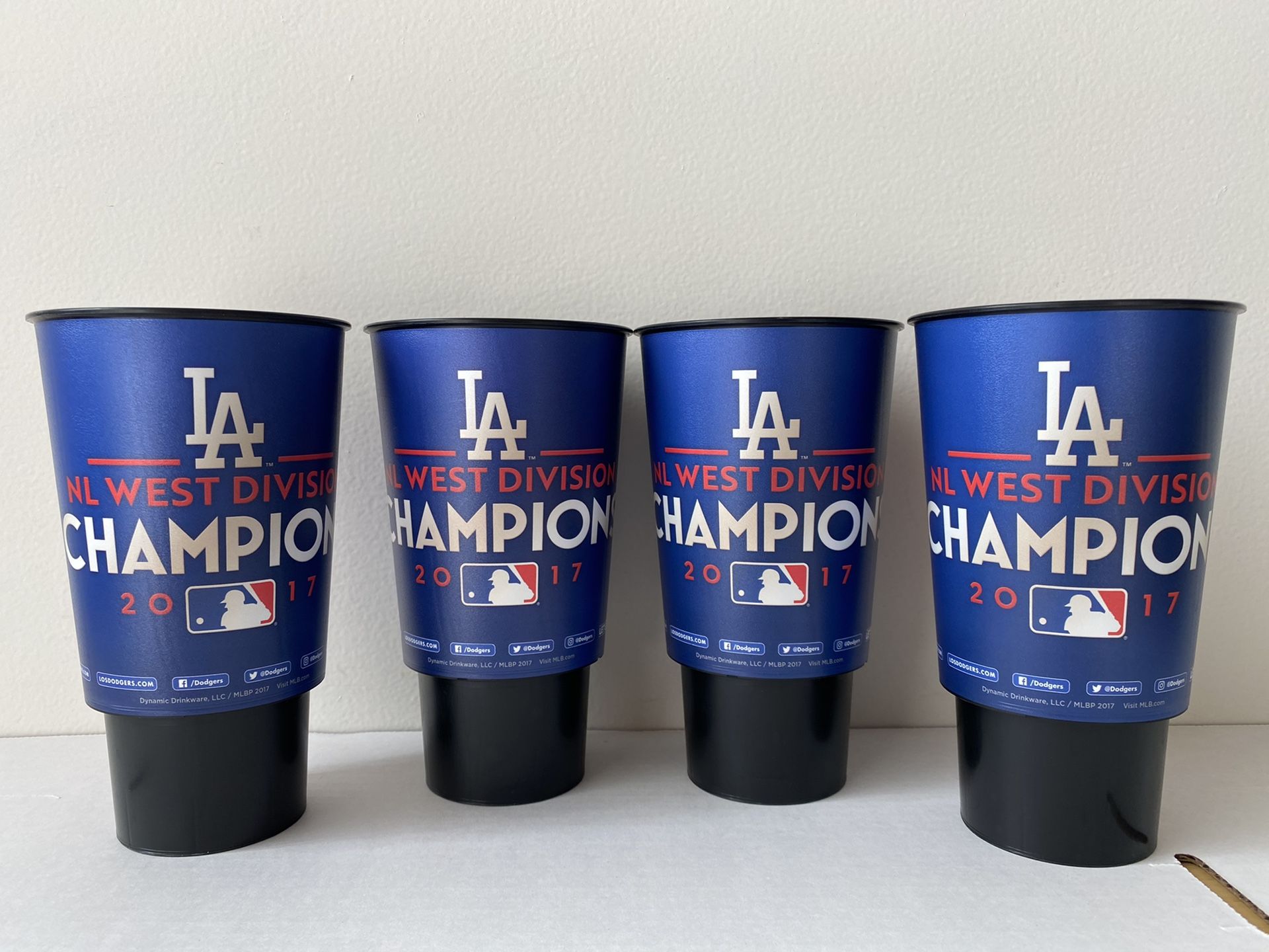 Set of 4 LA Dodgers NL Champions Cups from the 2017 season