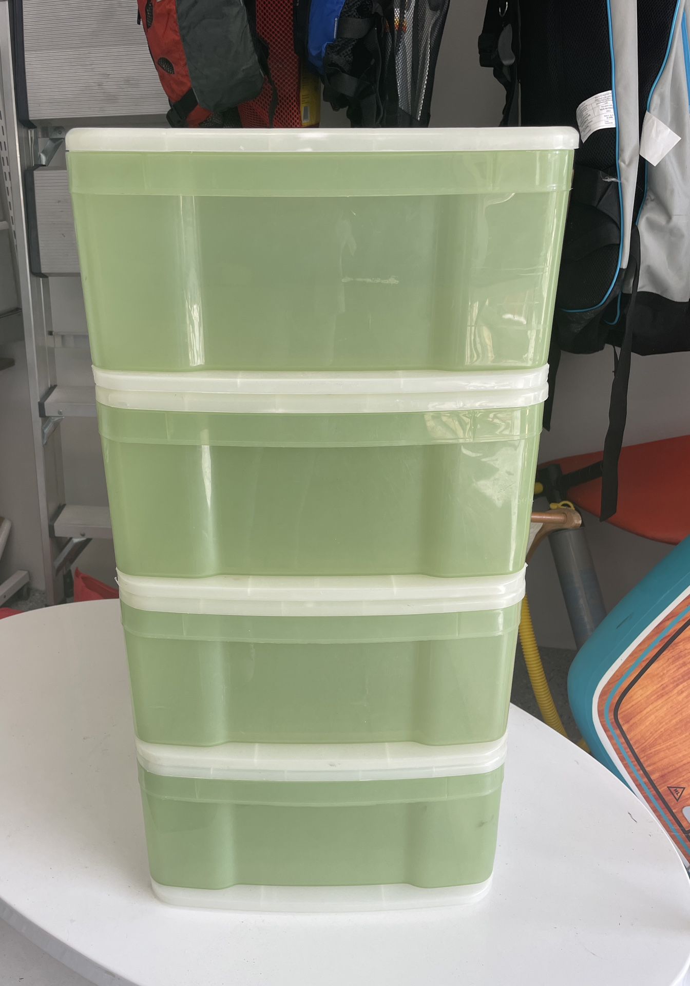 Set of 4 storage bins, stackable