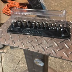 12 pc 1/4" Drive 6-Point Flank Drive® Semi-Deep Metric Socket Set (5–15 mm)