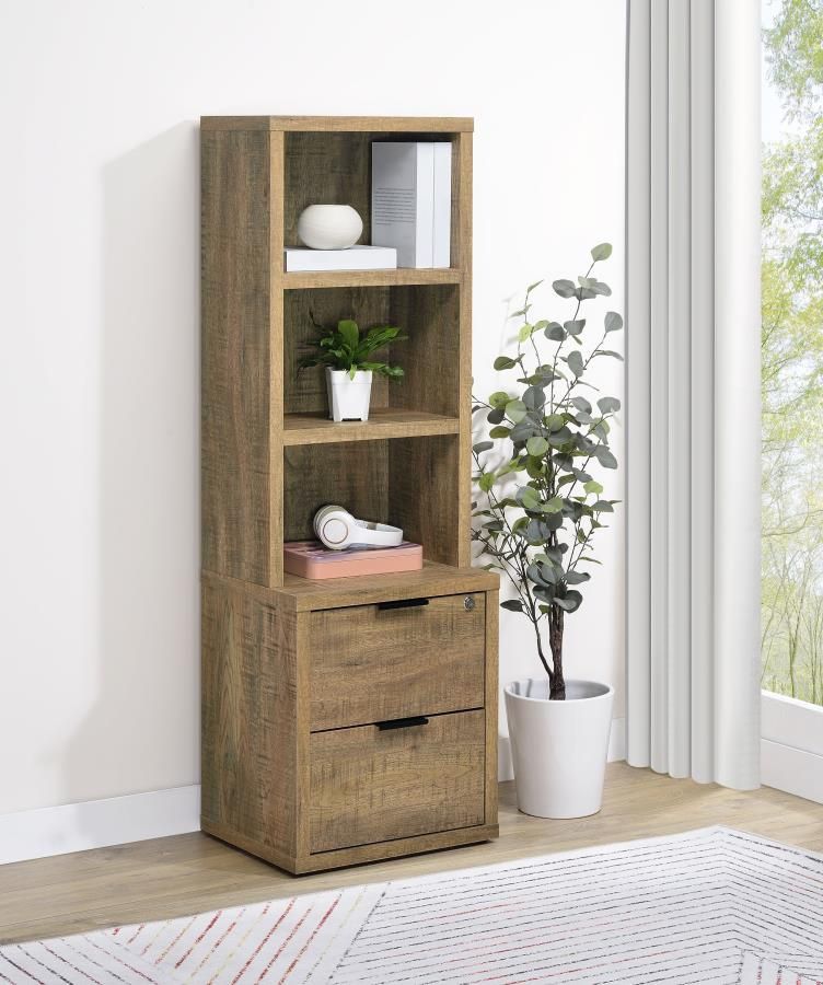 **SALE** 3-Shelf Bookcase with USB and Lockable Drawers In Mango!