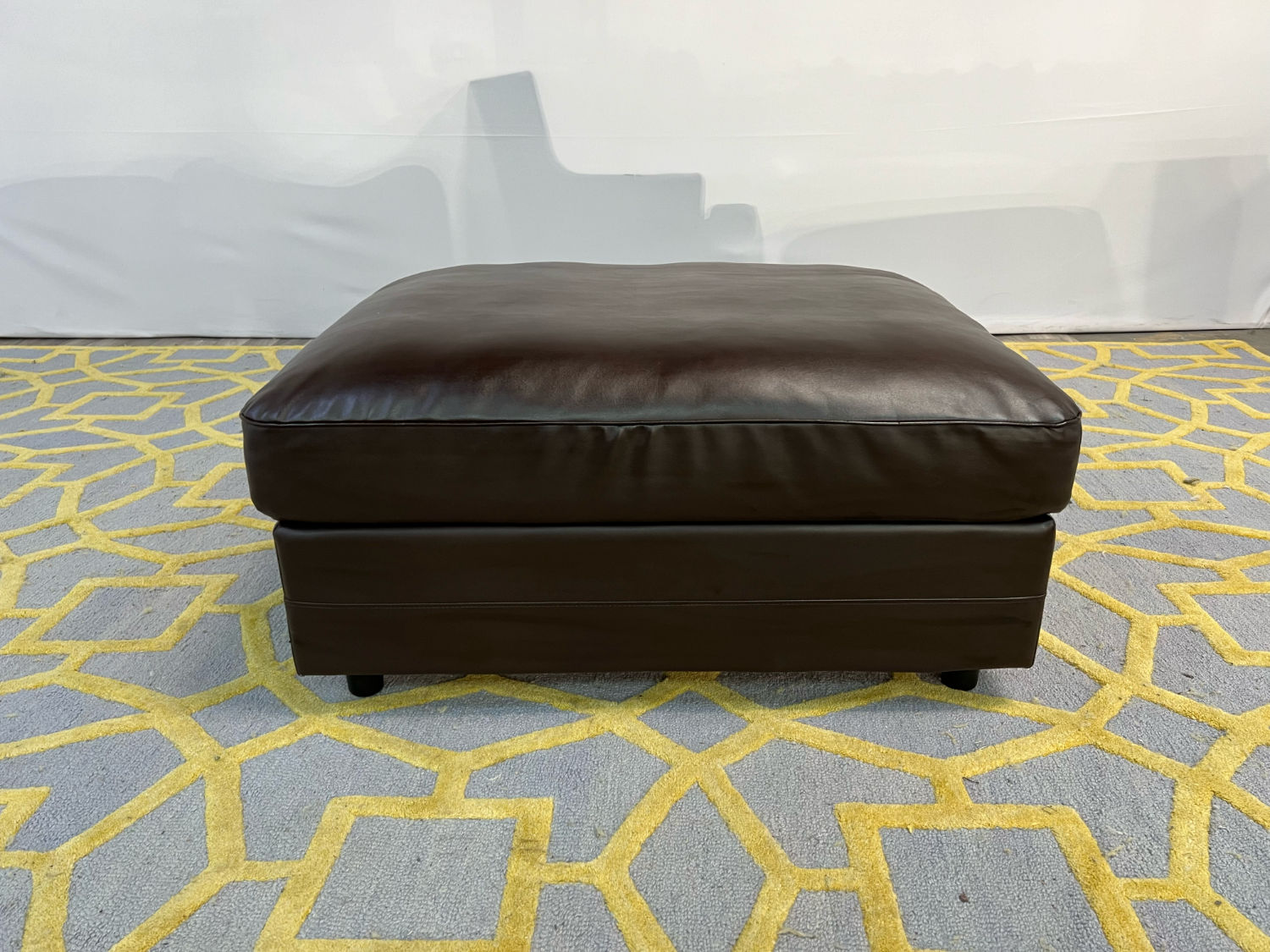 ( Delivery Available ) Ikea Dark Brown Leather Storage Ottoman