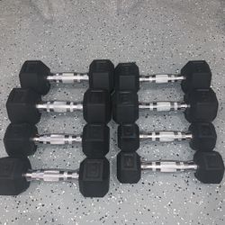 Sets Of 12, 10, 8, And 5 Pound Dumbbells 