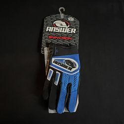 New answer racing riding gloves, blue/White/Black Large