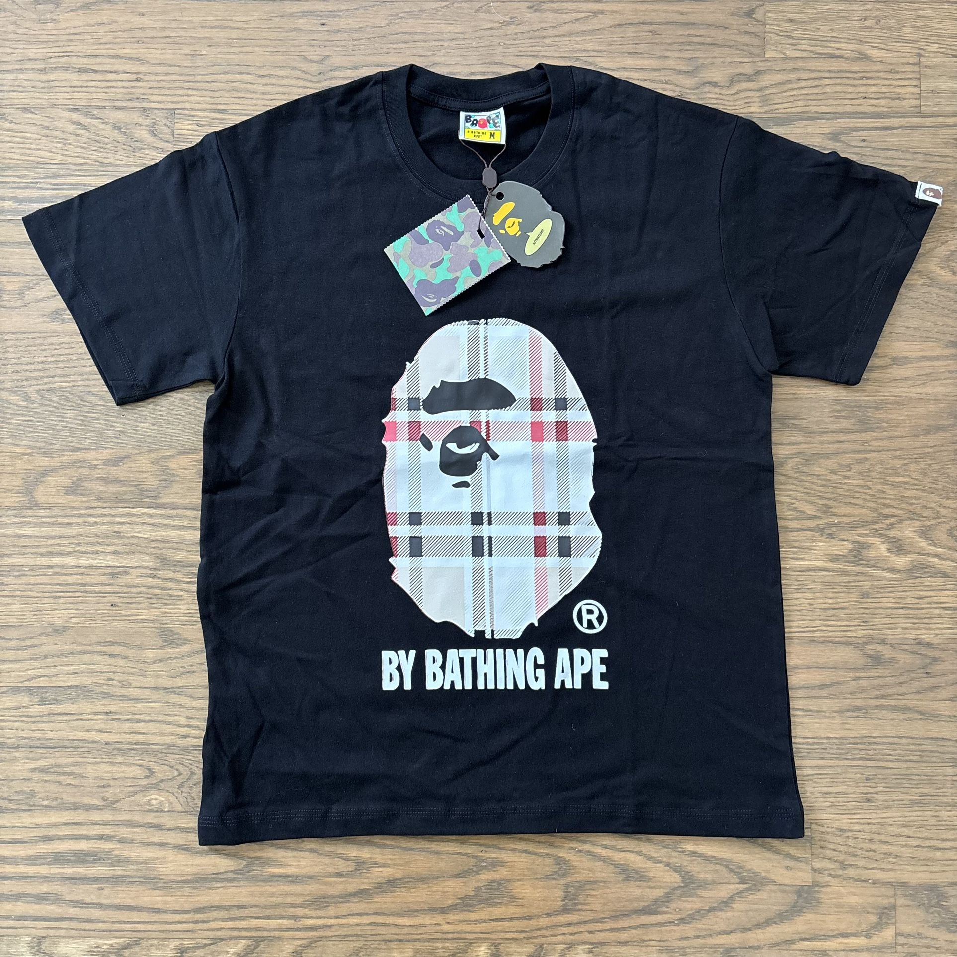Bape Men’s Black Cotton T-Shirt Size Medium