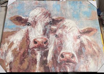 Large Cow Canvas Painting Decor