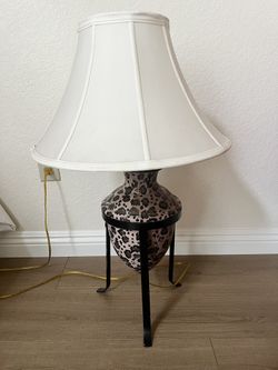 Vintage Ceramic Cheetah Leopard Print Lamp