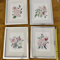 Floral Art Pics With Frame Set
