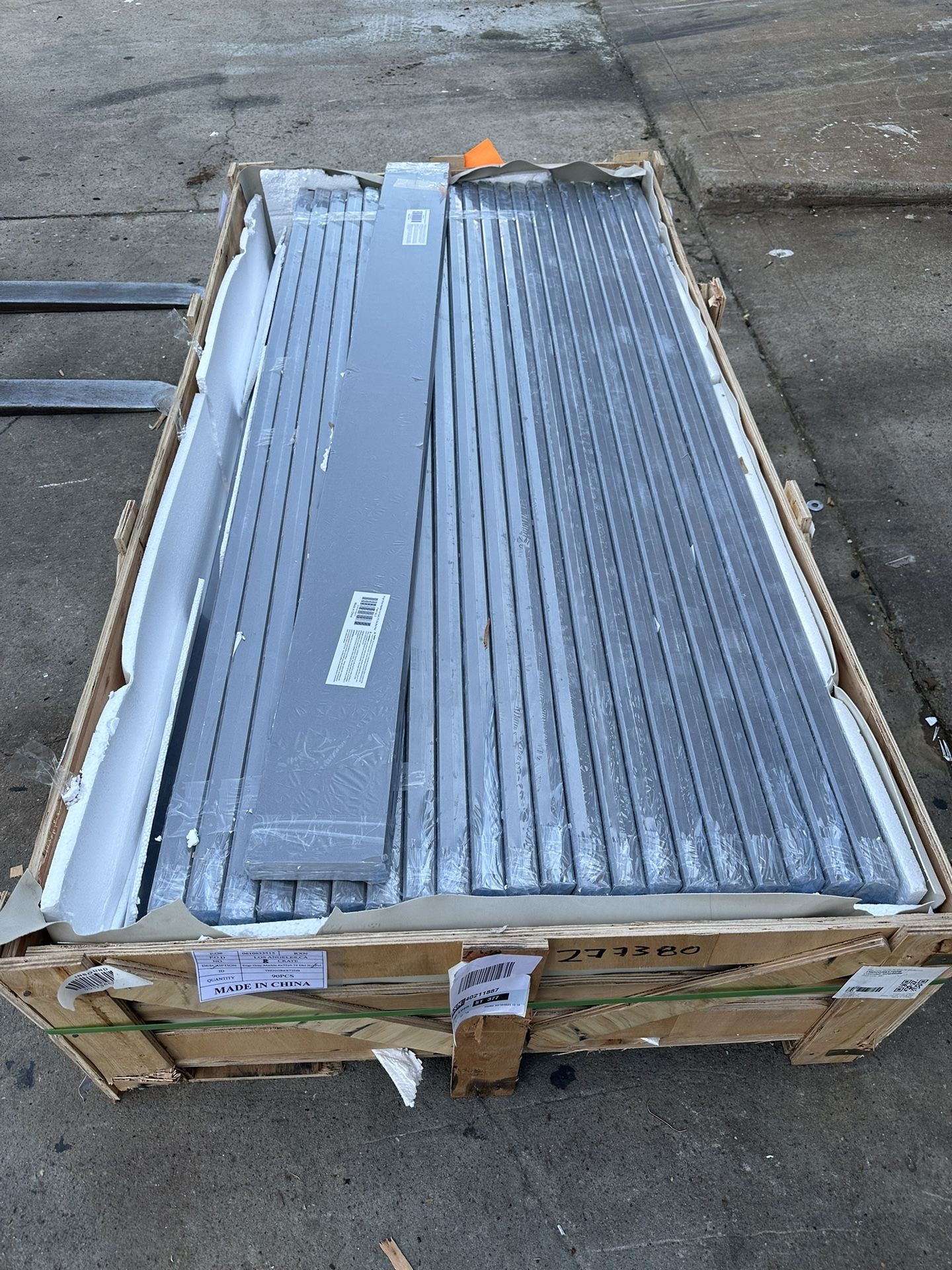Gray Double Beveled 6 in. x 72.25 in. Polished Engineered Marble Threshold Tile (1 sq. ft./Each)