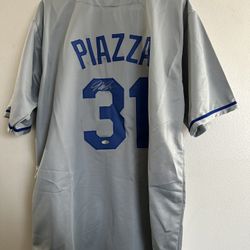 MIKE PIAZZA SIGNED LOS ANGELES LA DODGERS AUTOGRAPHED CUSTOM JERSEY W/COA XL 790