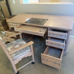 SOLID WOOD DESK + CHAIR – FLIP / REFINISH – MUST GO TODAY