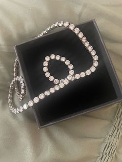 Silver Crystal Tennis Necklace