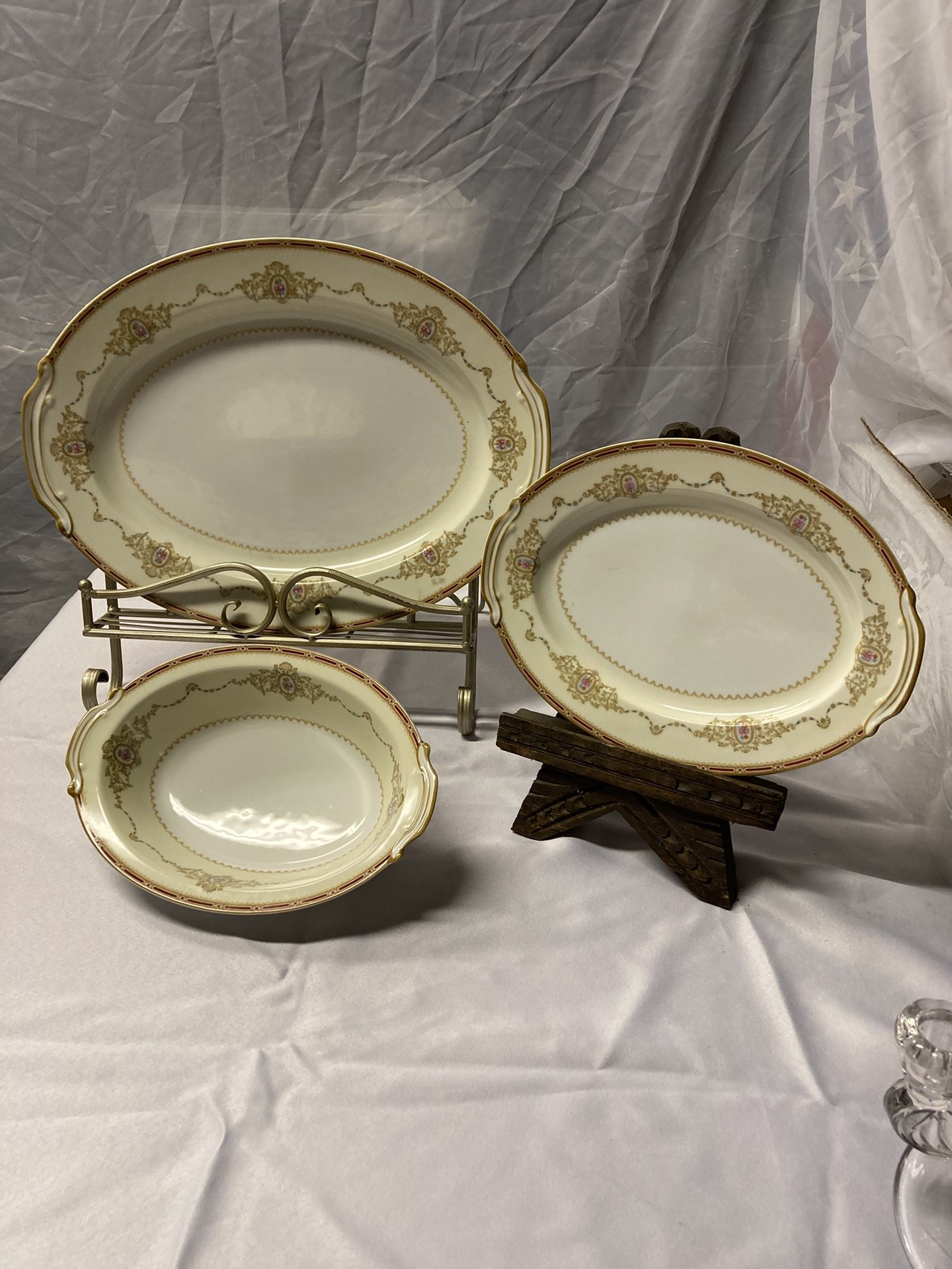 Set Of 3 Oval Serving Platters Noritake
